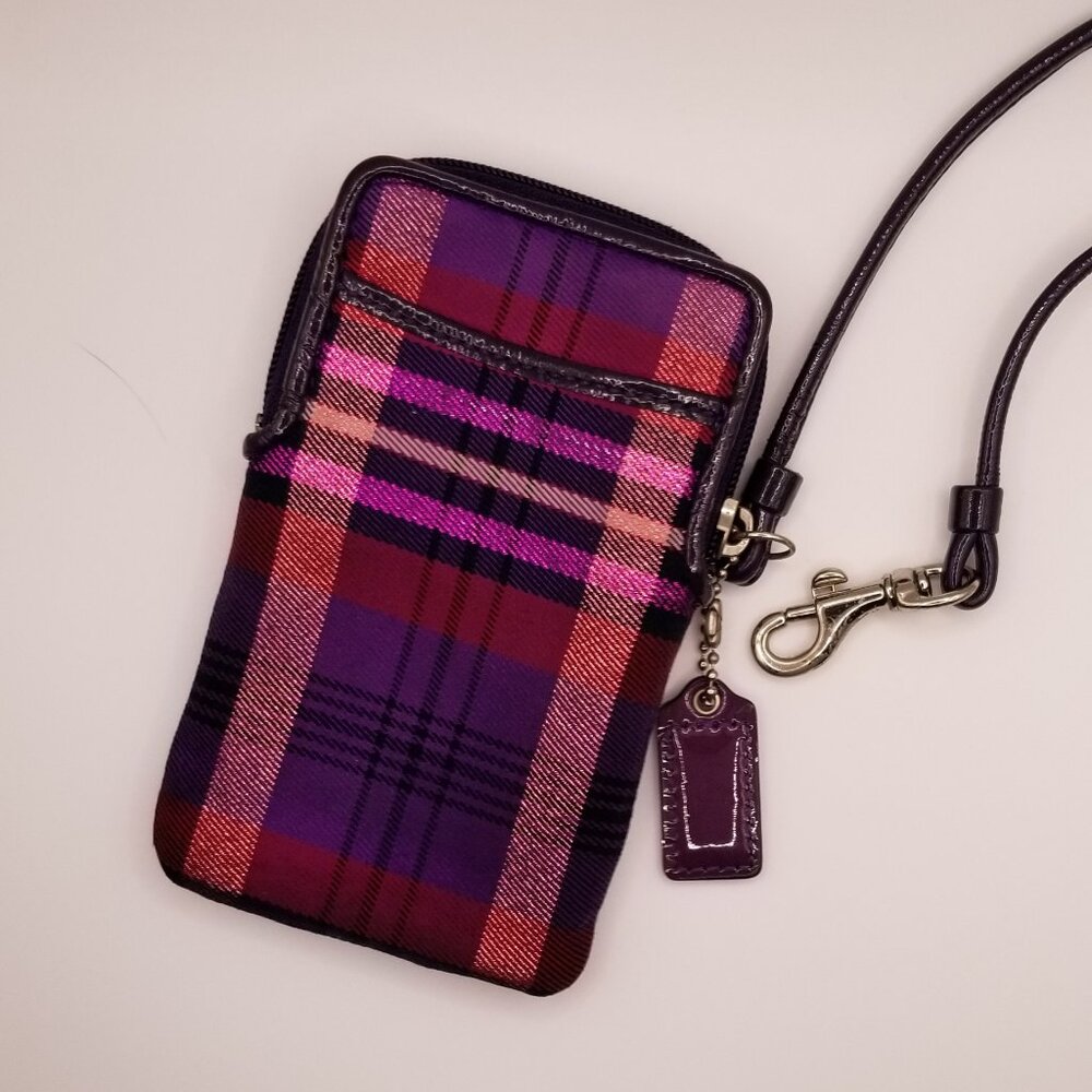 Coach - "Poppy" Purple Tartan Wristlet (Retired) - EUC - Picture 10 of 16